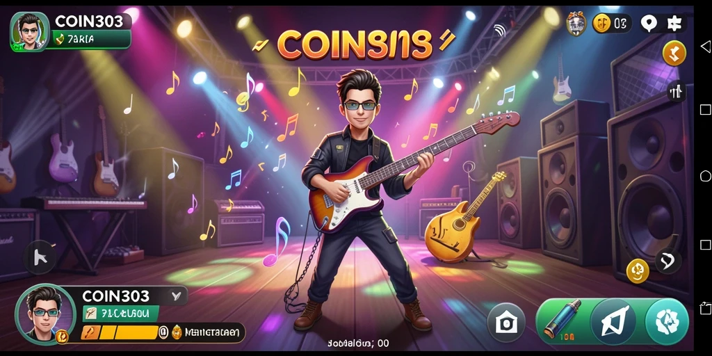 Screenshot gameplay COIN303 yang menampilkan tantangan musik seru.