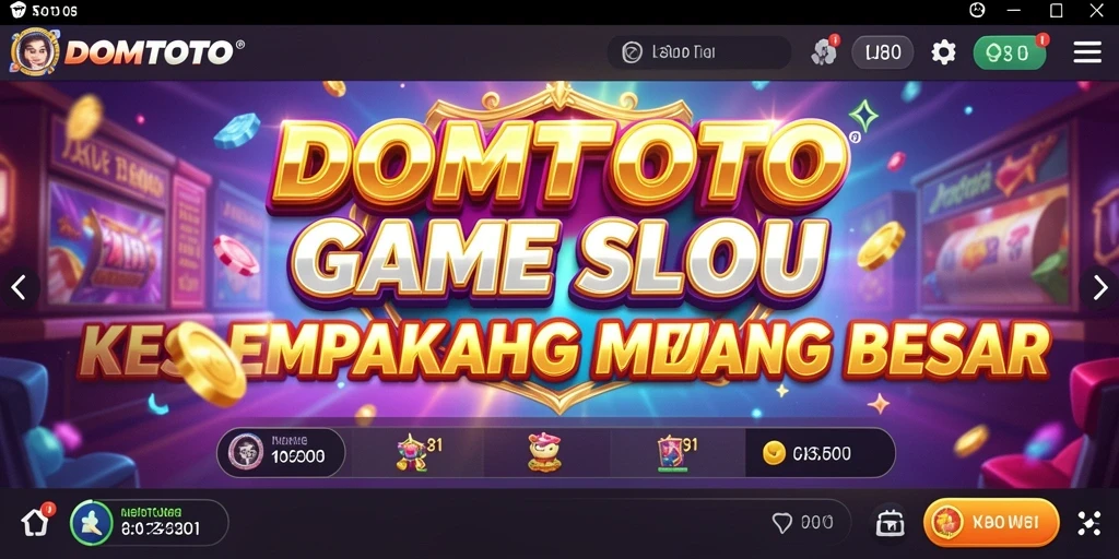 Screenshot gameplay DOMTOTO menunjukkan putaran slot yang mendebarkan.
