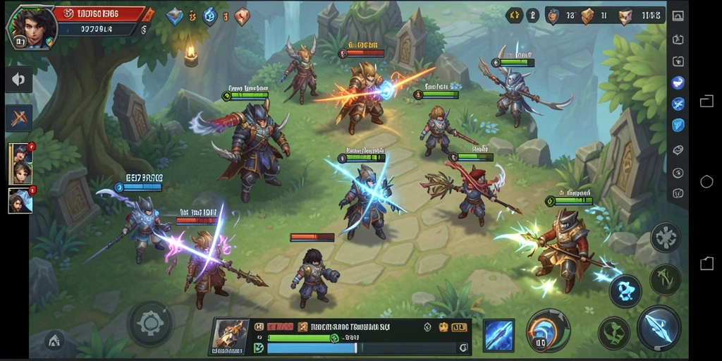Tangkapan layar gameplay EE789 yang menunjukkan pertempuran strategis.