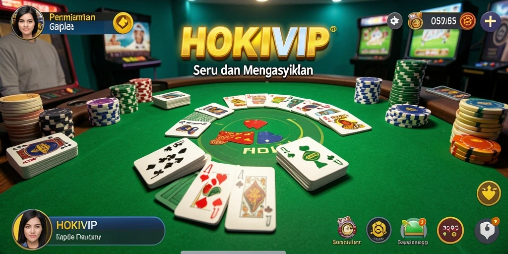 Screenshot HOKIVIP menampilkan gameplay Gaple yang seru dan interaktif.