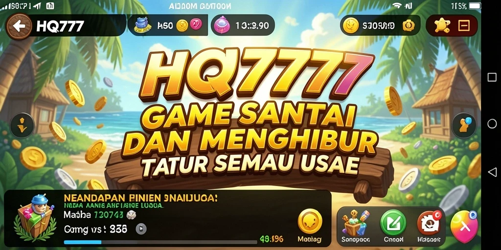 Tangkapan layar dari gameplay HQ777 yang menampilkan keseruan permainan.