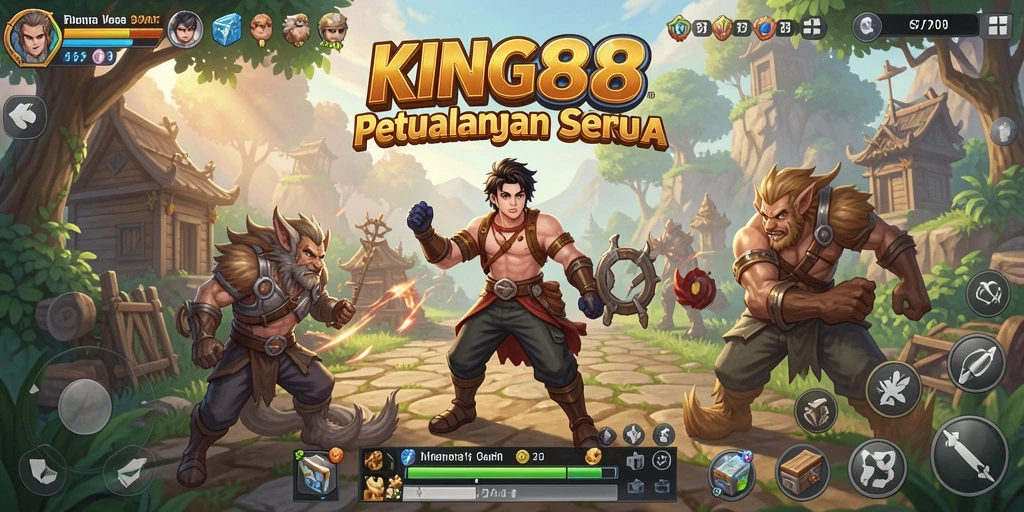 Screenshot KING88 yang menampilkan petualangan di dunia terbuka.