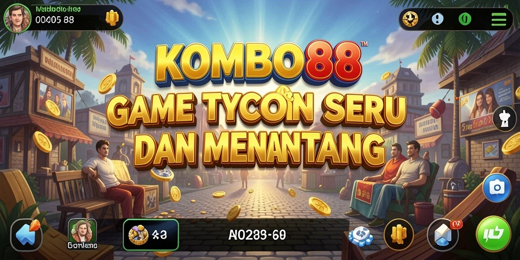 Tampilan gameplay KOMBO88 yang menunjukkan aktivitas pengelolaan bisnis.