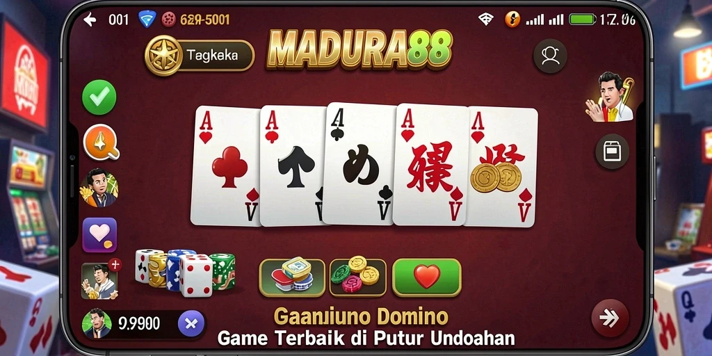 Gameplay seru MADURA88 dalam permainan Domino.