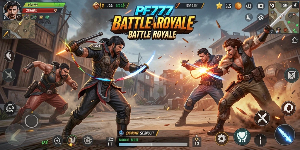 Screenshot PF777 menampilkan aksi Battle Royale yang seru dan mendebarkan.