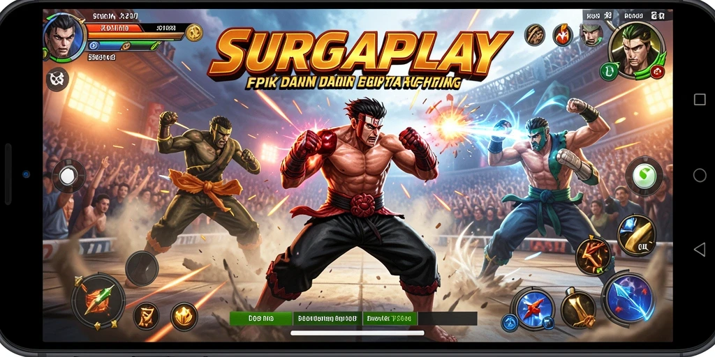 Gameplay SURGAPLAY yang penuh aksi dan pertarungan mendebarkan.